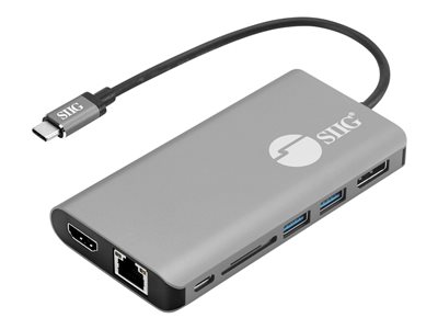 SIIG USB-C MST Video with Hub, LAN and PD 3.0 Docking - docking station - USB-C - HDMI, DP - GigE