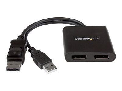 StarTech.com 2-Port Multi Monitor Adapter, DisplayPort 1.2 MST Hub, Dual 4K 30Hz or 1080p, USB Bus Powered,...