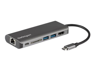 StarTech.com USB C Multiport Adapter, Portable USB Type-C Travel Dock, 4K HDMI, 2-pt USB Hub, SD, GbE, 60W PD Pass-Thro…