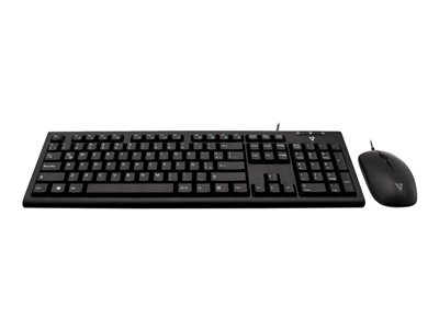 V7 CKU200MX - keyboard and mouse set - Spanish - Latin America - black