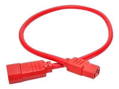 Tripp Lite 2ft Heavy Duty Power Extension Cord 15A 14 AWG C14 to C13 Red 2' - power extension cable...