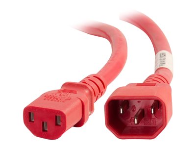 C2G 5ft 14AWG Power Cord (IEC320C14 to IEC320C13) -Red - power cable - IEC 60320 C14 to IEC 60320 C13 - 1.52 m