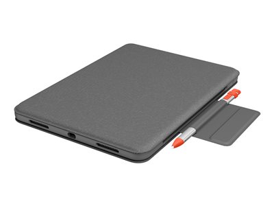 Logitech Folio Touch - keyboard and folio case - with trackpad - oxford gray