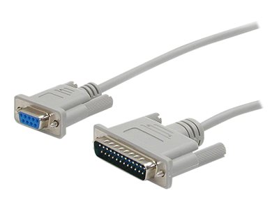 StarTech.com 10 ft Cross Wired DB9 to DB25 Serial Null Modem Cable - F/M - Null modem cable - DB-9 (F) to DB-25 (M)...