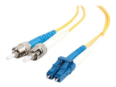 C2G 15m LC-ST 9/125 Duplex Single Mode OS2 Fiber Cable - Yellow - 50ft - patch cable - 15 m - yellow