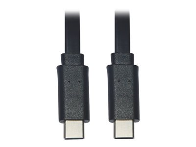 Tripp Lite USB C to USB C Cable Flat USB 2.0 M/M Thunderbolt 3 Black 3ft - USB-C cable - 90 cm