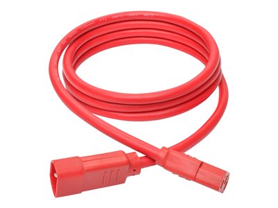 Tripp Lite 6ft Heavy Duty Power Extension Cord 15A 14 AWG C14 to C13 Red 6' - power extension cable...