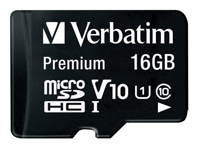 Verbatim - flash memory card - 16 GB - microSDHC
