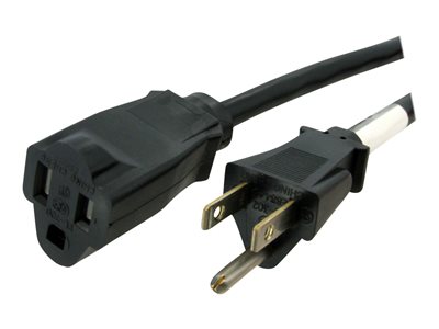 StarTech.com 3ft (1m) Power Extension Cord, NEMA 5-15R to NEMA 5-15P Black Extension Cord, 13A 125V, 16AWG,...