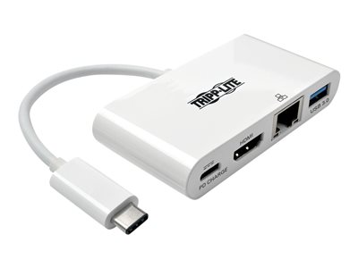 Tripp Lite USB C to HDMI Multiport Video Adapter Converter w/ USB-A Hub, USB-C PD Charging, Gigabit Ethernet Port, Thun…