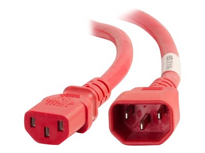 C2G 8ft 14AWG Power Cord (IEC320C14 to IEC320C13) -Red - pow