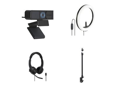 Kensington ProVC Bundle - webcam - with H1000 headset, A1000 C-clamp, L1000 ring light with webcam mount
