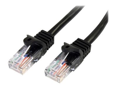 StarTech.com 15 ft Black Cat5e / Cat 5 Snagless Patch Cable 15ft - patch cable - 4.6 m - black