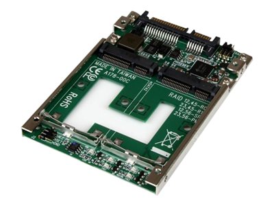 StarTech.com Dual mSATA SSD to 2.5" SATA RAID Adapter Converter - 2x mSATA SSD to 2.5in SATA Adapter with RAID and 7mm …