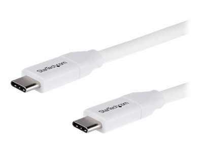 StarTech.com USB C to USB C Cable - 6 ft / 2m - 5A PD - M/M - White - USB 2.0 - USB-IF Certified - USB Type C Cable...