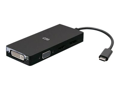 C2G USB C Multiport Adapter with HDMI, DisplayPort, DVI & VGA - docking station - USB-C - VGA, DVI, HDMI, DP