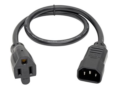 Tripp Lite Standard Computer Power Cord 10A 18AWG C14 to 5-15R - power cable - 61 cm