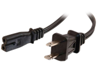 C2G 6ft 18 AWG 2-Slot Polarized Power Cord (NEMA 1-15P to IEC320C7) TAA - power cable - IEC 60320 C7 to NEMA 1-15...