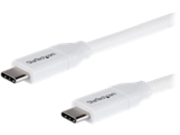 StarTech.com USB C to USB C Cable - 6 ft / 2m - 5A PD - M/M - White - USB 2.0 - USB-IF Certified - USB Type C Cable...