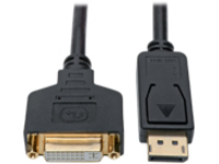 Tripp Lite DisplayPort to DVI Adapter Converter Cable M/F 1080p Black DP to DVI 1ft - DVI adapter - 30.48 cm